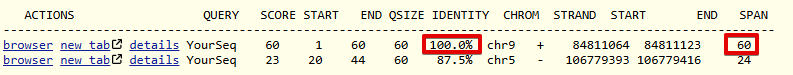 Probe A_23_P216779 returns 2 hits for different chromosomes. One of these has 100% homology over the whole 60 base sequence, the other has 87% homology over a 24 base region.